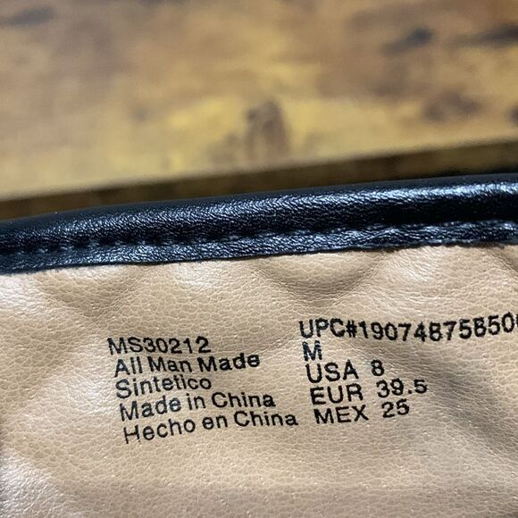 Mountain Sole Black Quilted Slip On Sneakers Size 8 - Picture 4 of 6